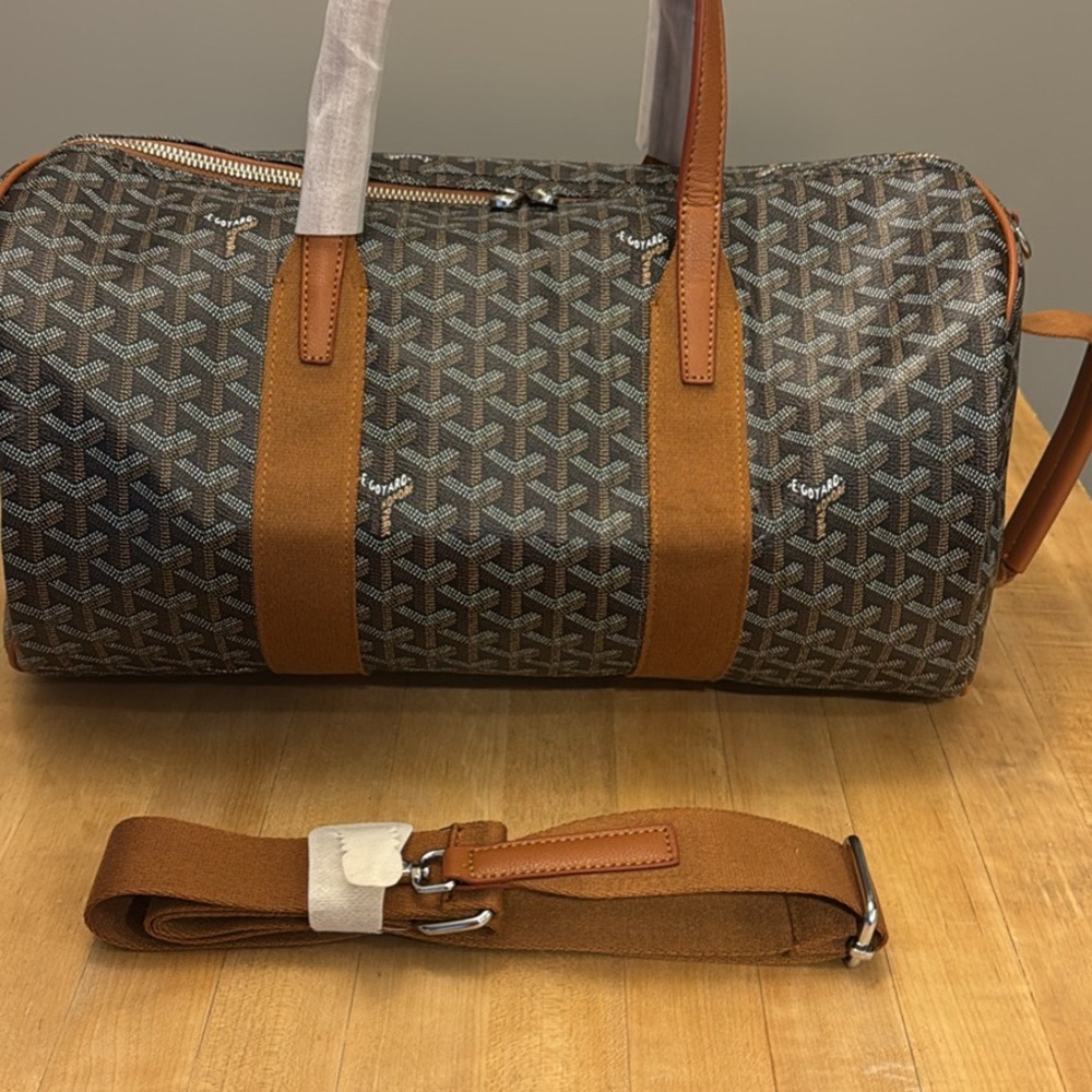 Women’s Brown/Black Duffel Bag Faux Leather